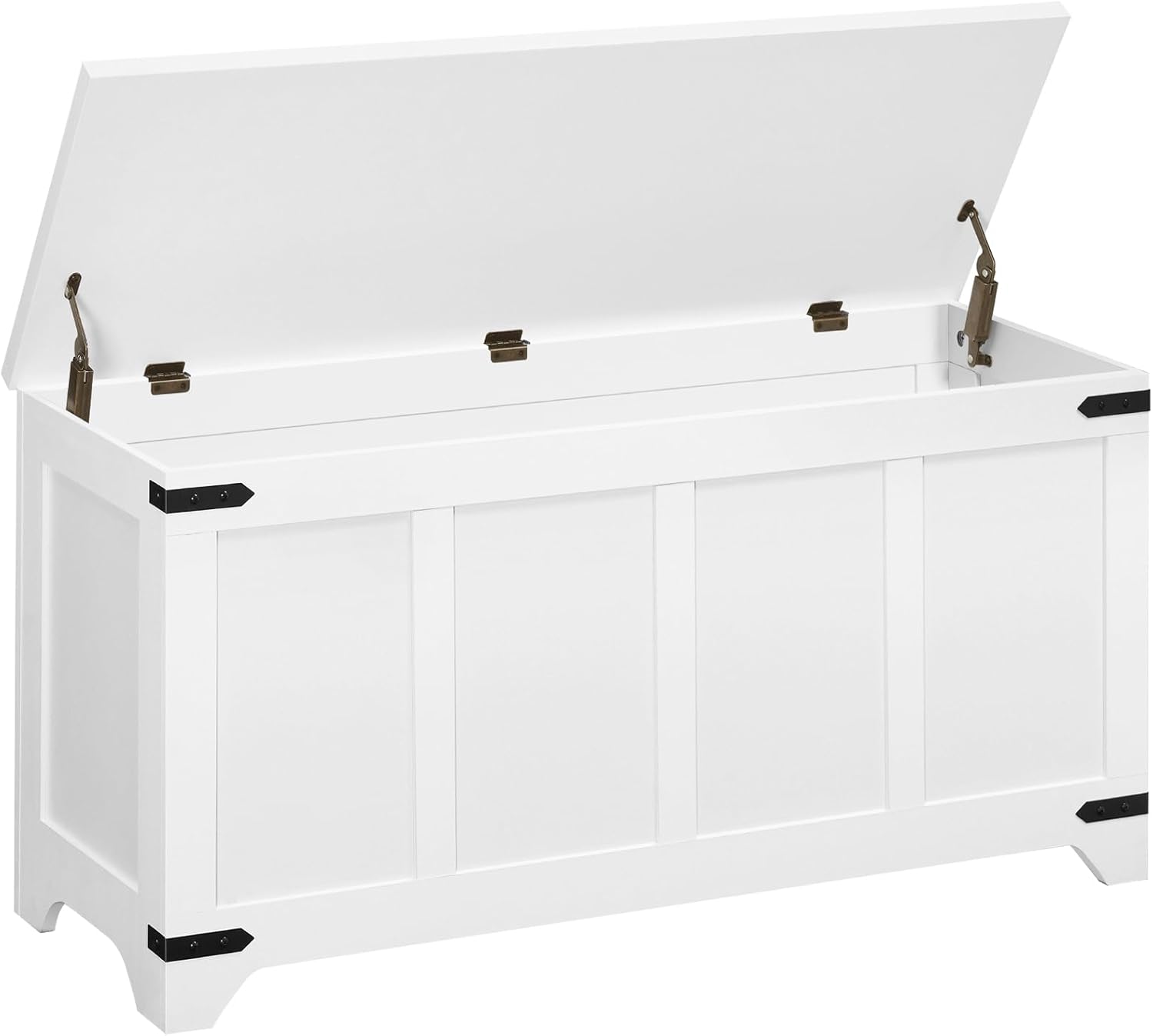 Storage Chest, 47.2" Storage Trunk with 2 Safety Hinges, Wooden Toy Chest, Entryway Shoe Bench, Large Toy Box for Kids Room, Bedroom, Living Room, Greige SCHG4901