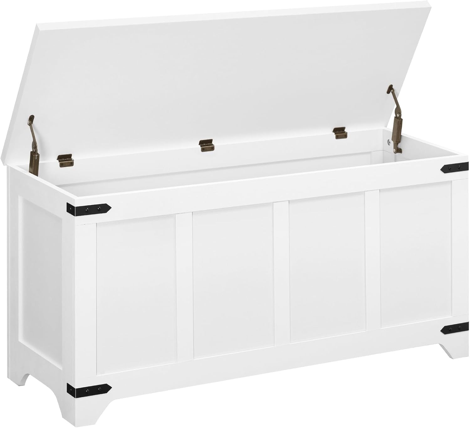Storage Chest, 47.2" Storage Trunk with 2 Safety Hinges, Wooden Toy Chest, Entryway Shoe Bench, Large Toy Box for Kids Room, Bedroom, Living Room, Greige SCHG4901