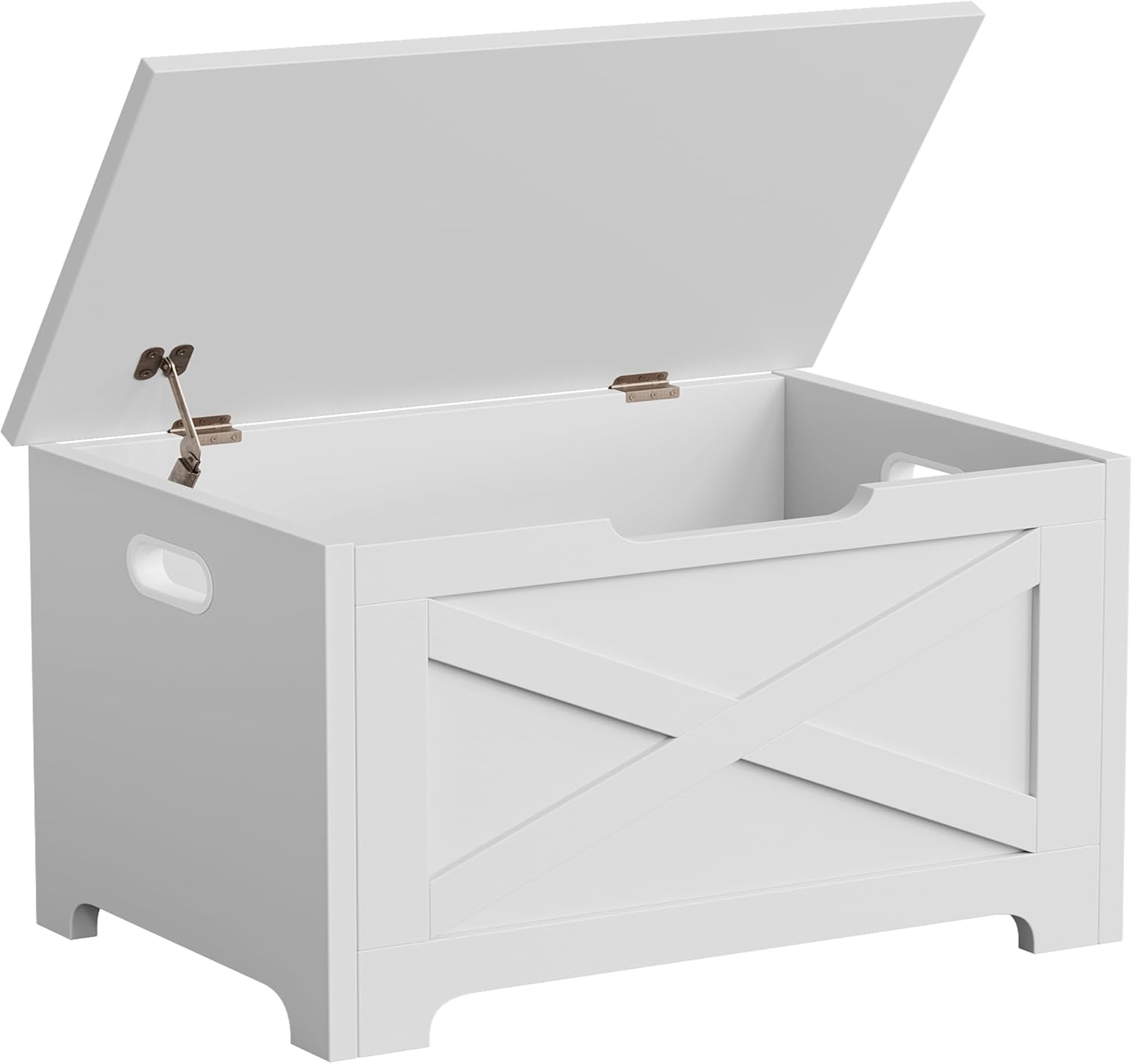 GAOMON Storage Chest, Storage Bench with Safety Hinge, Farmhouse Style Wooden Trunk Chest for Entryway, Bedroom, Living Room, Rustic Brown