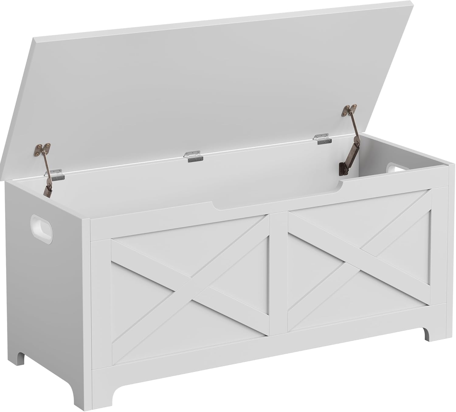 GAOMON Storage Chest, Storage Bench with Safety Hinge, Farmhouse Style Wooden Trunk Chest for Entryway, Bedroom, Living Room, Rustic Brown