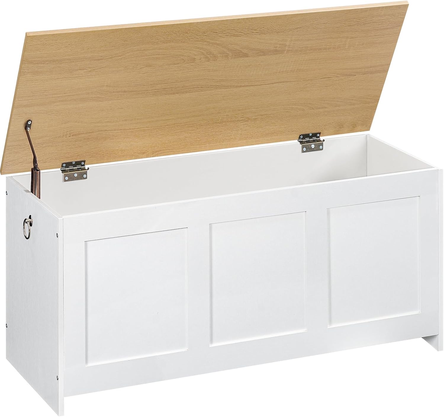 HOOBRO Storage Bench, 39.3" Retro Wooden Storage Chest, Wooden Storage Trunk, Toy Chest with Lift Top, Multifunctional Entryway Organizer, for Entryway, Living Room, Black and Walnut BH141CW01