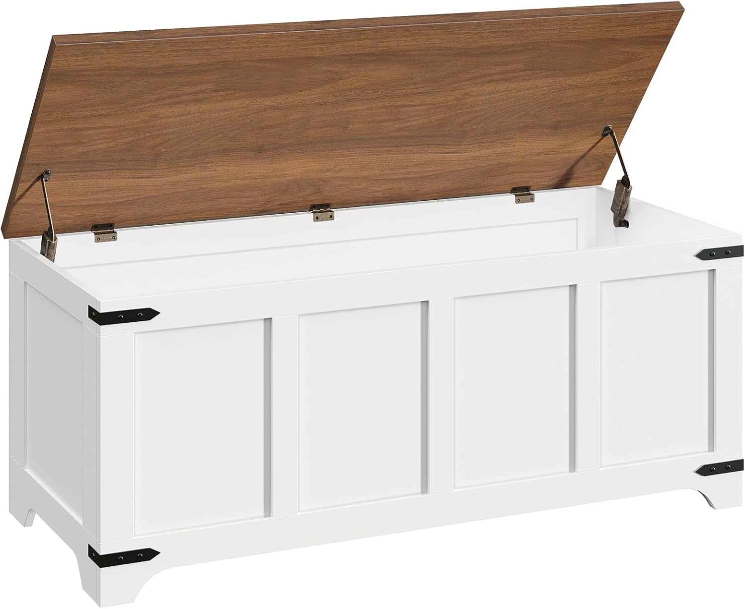 Storage Chest, 47.2" Storage Trunk with 2 Safety Hinges, Wooden Toy Chest, Entryway Shoe Bench, Large Toy Box for Kids Room, Bedroom, Living Room, Greige SCHG4901