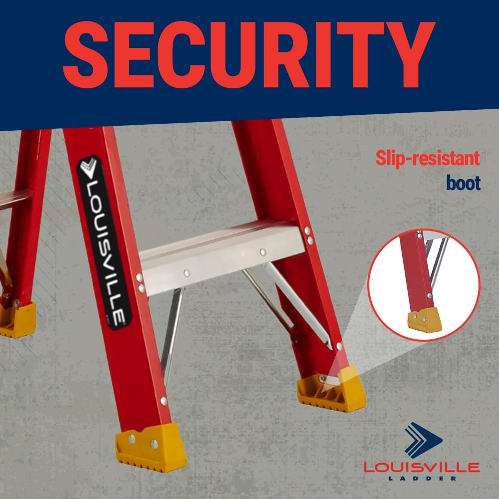 Louisville Ladder 4-Foot Fiberglass Step Ladder, 300-Pound Load Capacity, Type IA, L-3016-04