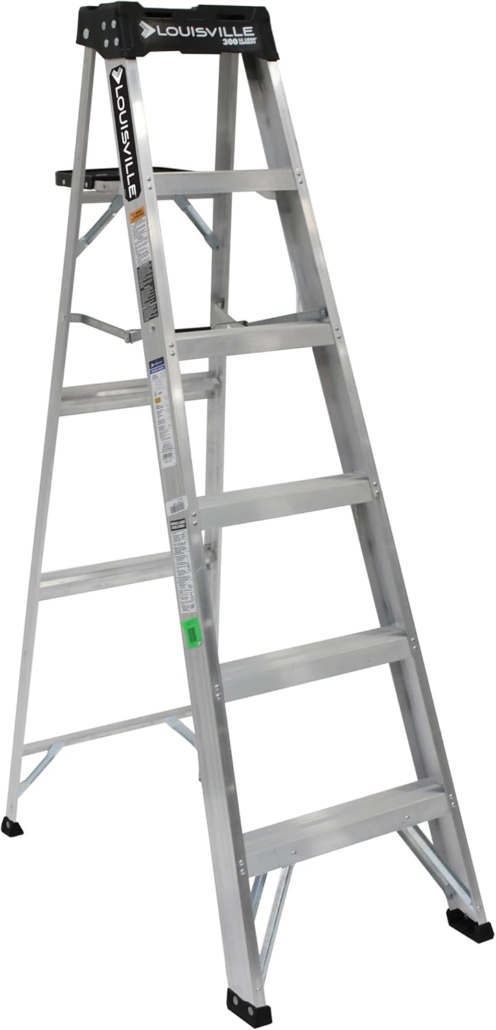 Louisville Ladder 2-Foot Aluminum Step Stool Industrial, 300-Pound Load Capacity, Type IA, AS3002