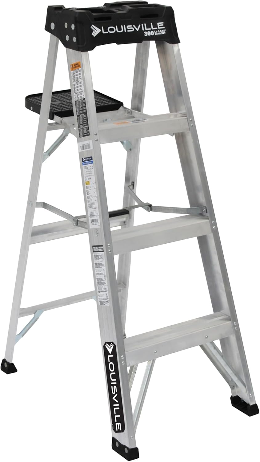 Louisville Ladder 2-Foot Aluminum Step Stool Industrial, 300-Pound Load Capacity, Type IA, AS3002
