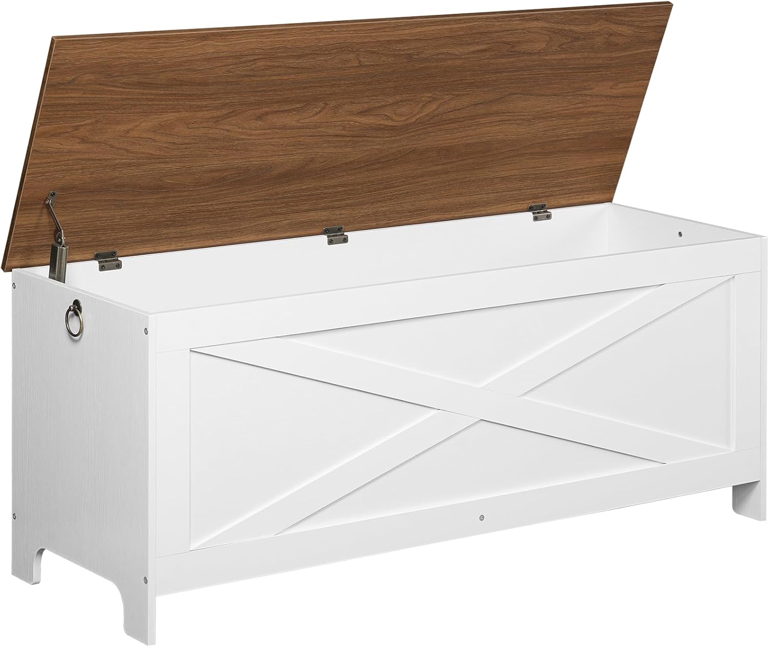 47.2" Toy Chest, Sturdy Entryway Storage Chest with Safety Hinge, Retro Toy Box, Wooden Look Accent Furniture for Living Room, Bedroom, Black SCBK48801