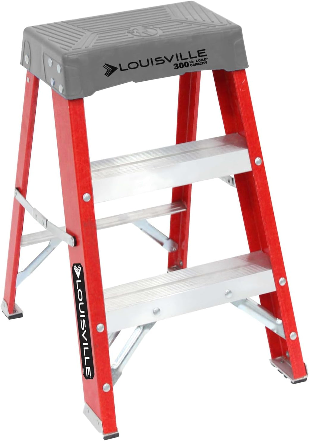 Louisville Ladder 2-Foot Fiberglass Step Stool Industrial, 300-Pound Load Capacity, Type IA, FS1502