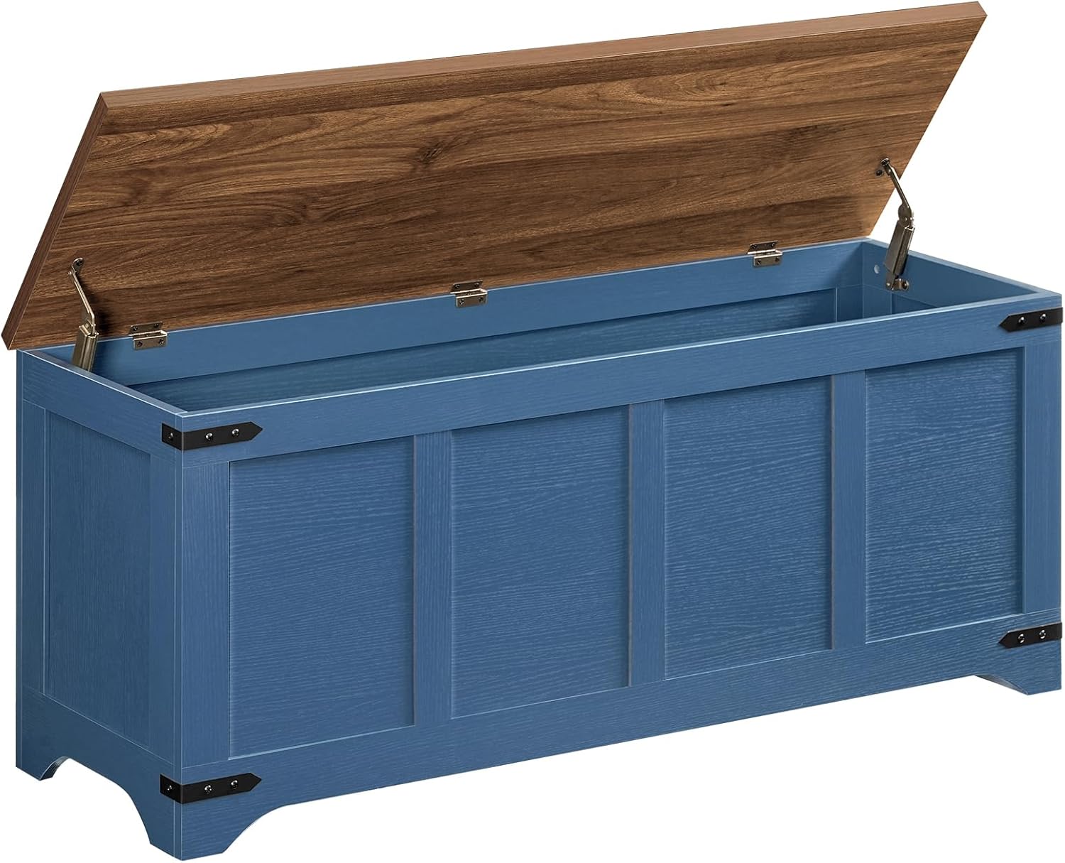 Storage Chest, 47.2" Storage Trunk with 2 Safety Hinges, Wooden Toy Chest, Entryway Shoe Bench, Large Toy Box for Kids Room, Bedroom, Living Room, Greige SCHG4901