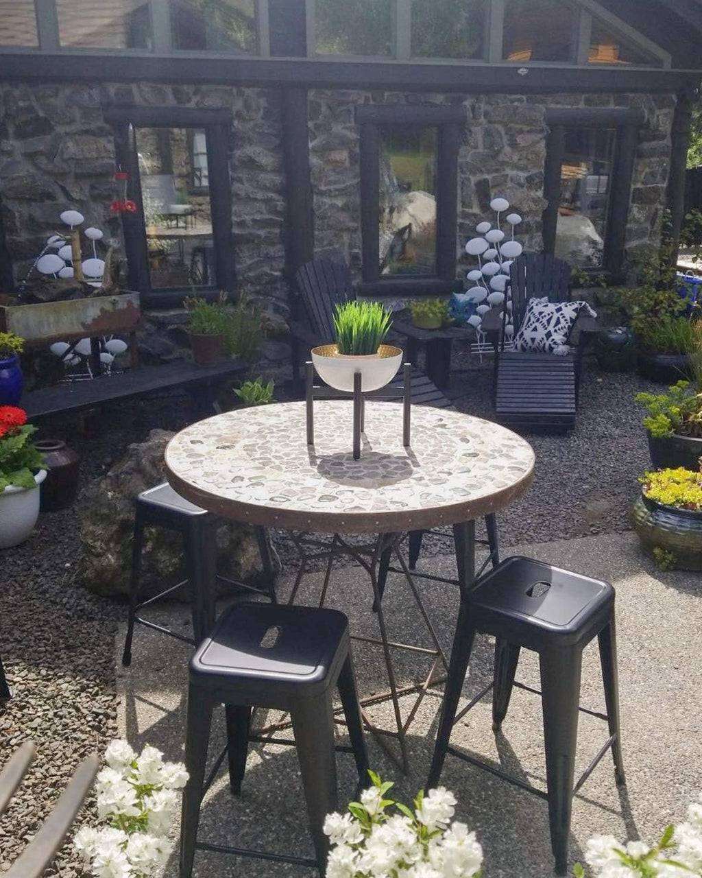 FDW Metal Bar Stools Set of 4 Counter Height Bar Stools 24 Inches Industrial Bar Chairs Patio Stool Stackable Backless Stool Indoor Outdoor Metal Kitchen Stools Bar Chairs (Black, 30")