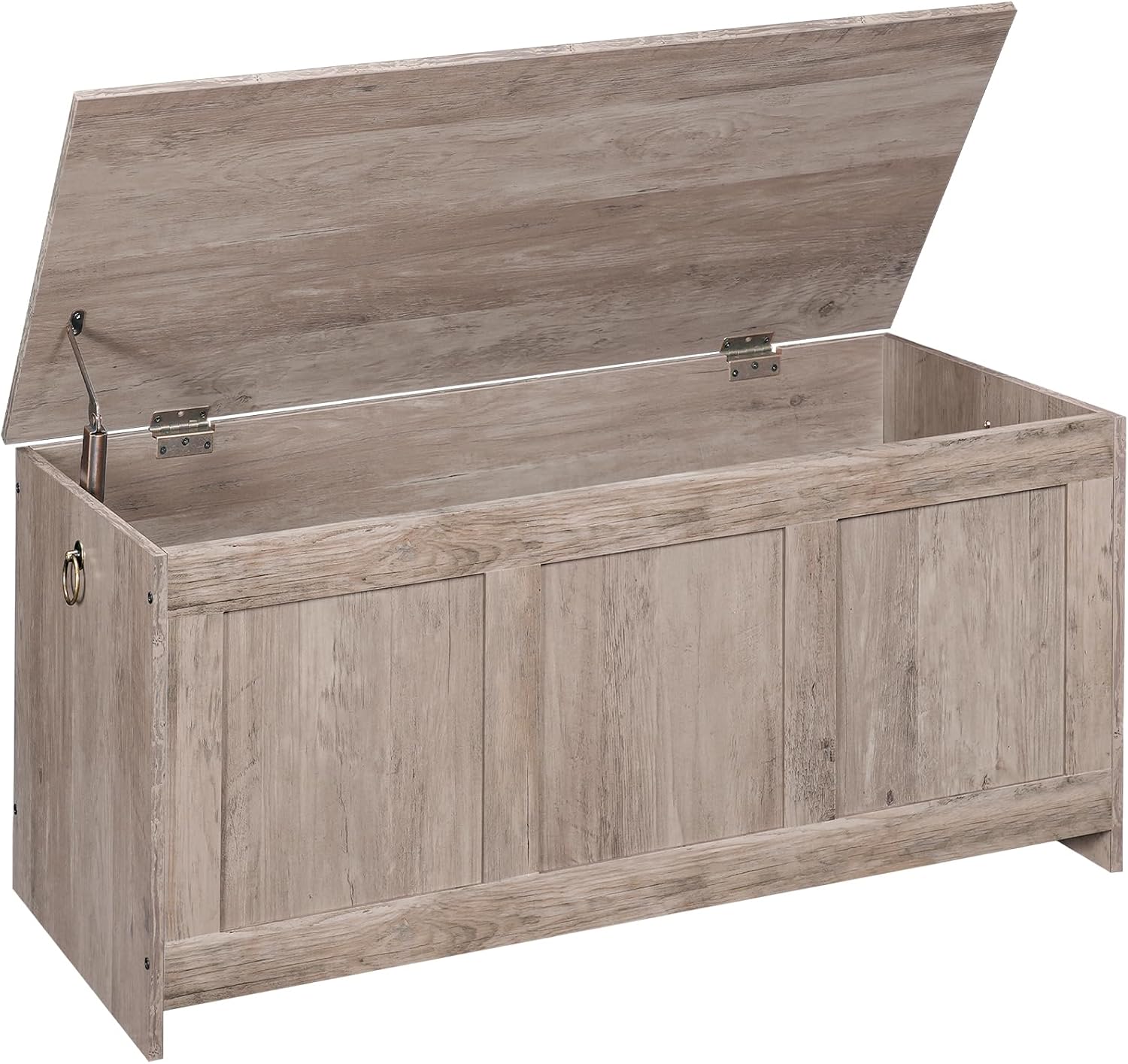 HOOBRO Storage Bench, 39.3" Retro Wooden Storage Chest, Wooden Storage Trunk, Toy Chest with Lift Top, Multifunctional Entryway Organizer, for Entryway, Living Room, Black and Walnut BH141CW01