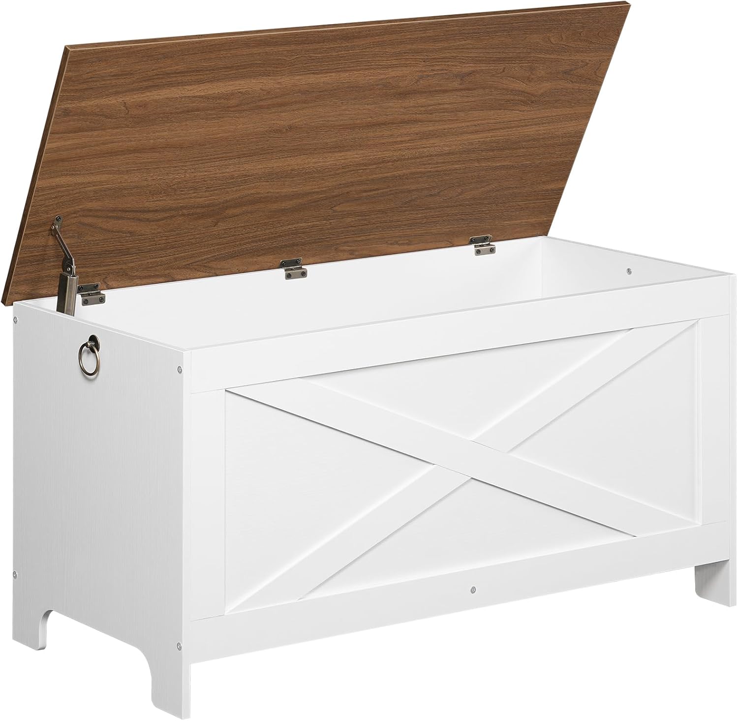 47.2" Toy Chest, Sturdy Entryway Storage Chest with Safety Hinge, Retro Toy Box, Wooden Look Accent Furniture for Living Room, Bedroom, Black SCBK48801