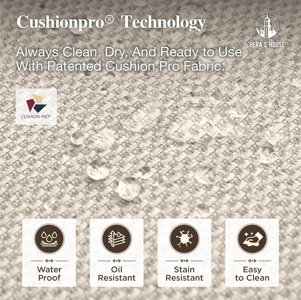 HERA'S HOUSE Outdoor Swivel Bar Stools Set of 4, High Top Patio Chairs with All Weather Cushion Pro Fabric, Bistro Set for Backyard, Lawn Garden, Balcony,Poolside