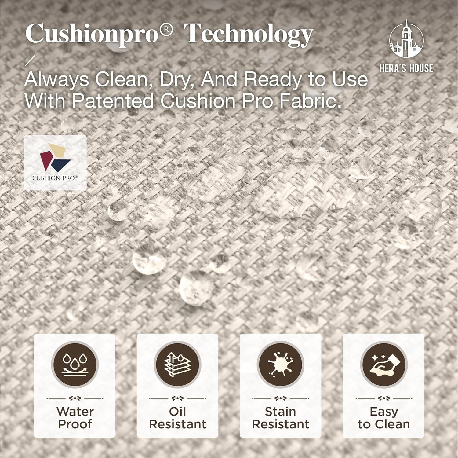 HERA'S HOUSE Outdoor Swivel Bar Stools Set of 4, High Top Patio Chairs with All Weather Cushion Pro Fabric, Bistro Set for Backyard, Lawn Garden, Balcony,Poolside