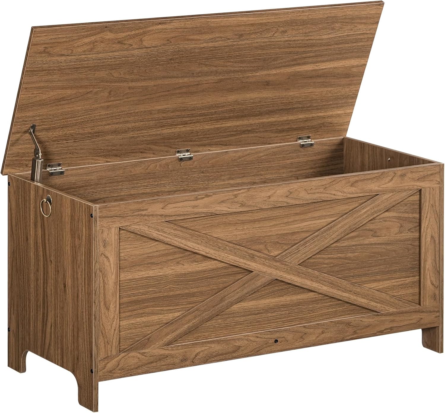 47.2" Toy Chest, Sturdy Entryway Storage Chest with Safety Hinge, Retro Toy Box, Wooden Look Accent Furniture for Living Room, Bedroom, Black SCBK48801