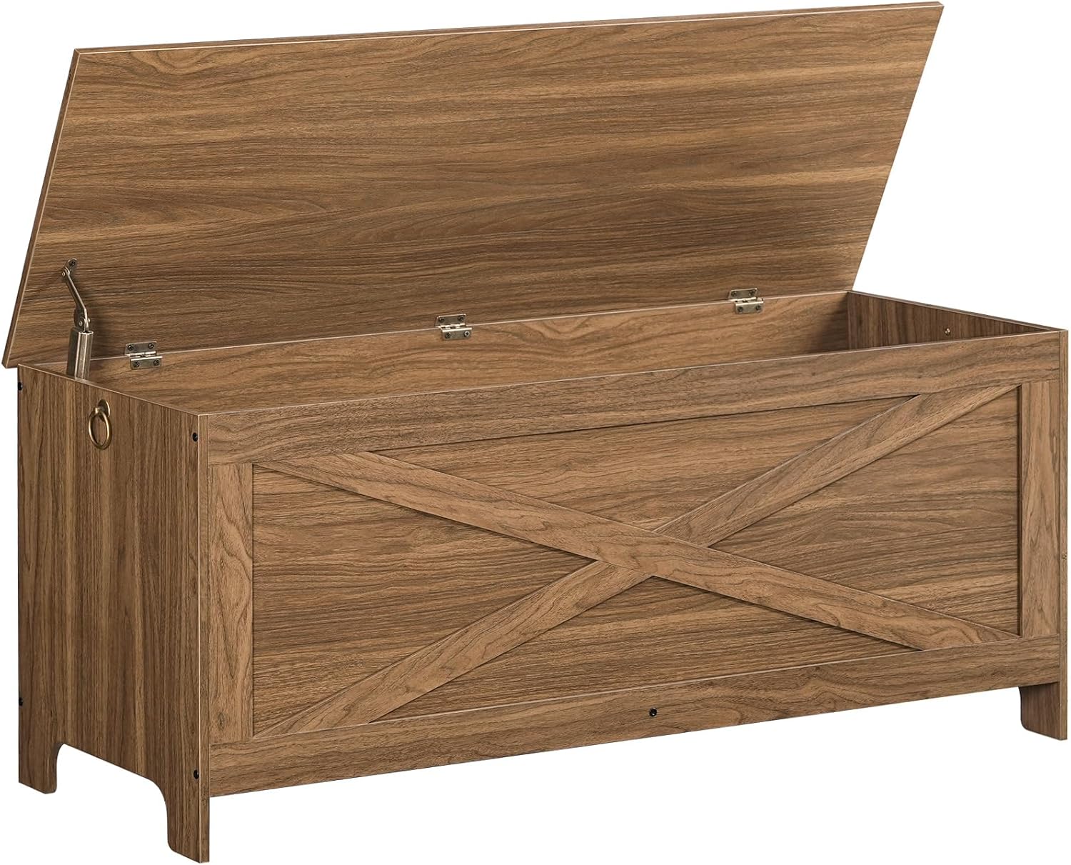 47.2" Toy Chest, Sturdy Entryway Storage Chest with Safety Hinge, Retro Toy Box, Wooden Look Accent Furniture for Living Room, Bedroom, Black SCBK48801